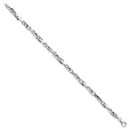 FJC Finejewelers 14 kt White Gold Polished Fancy Link Bracelet 8.25 Inches x 5 mm