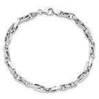 FJC Finejewelers 14 kt White Gold Polished Fancy Link Bracelet 8.25 Inches x 5 mm
