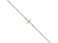 FJC Finejewelers 14 kt Yellow Gold Cable Polished CZ Cross Anklet 10 Inches x 12 mm