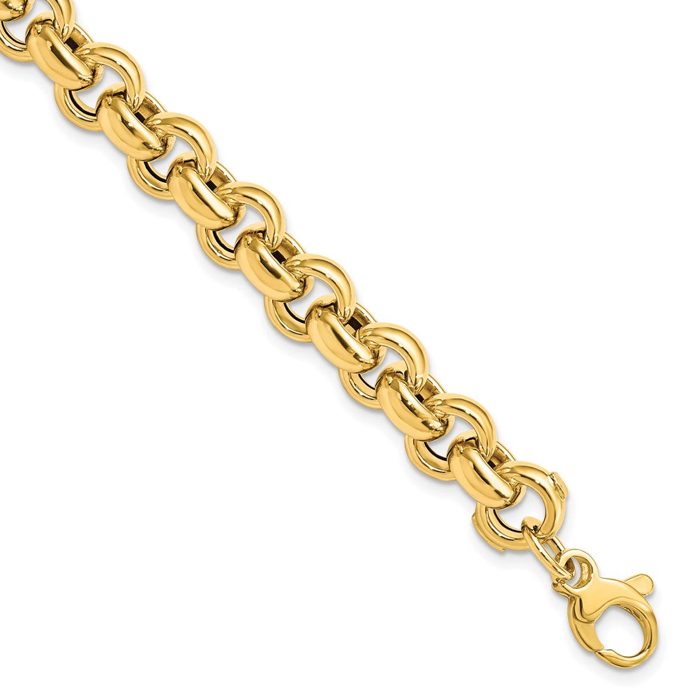 FJC Finejewelers 14 kt Yellow Gold Polished Rolo Link Bracelet 7.5 Inches x 8.75 mm