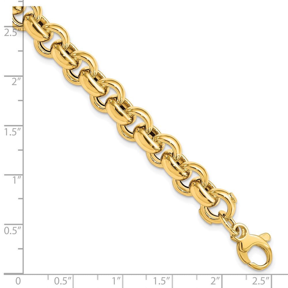 FJC Finejewelers 14 kt Yellow Gold Polished Rolo Link Bracelet 7.5 Inches x 8.75 mm