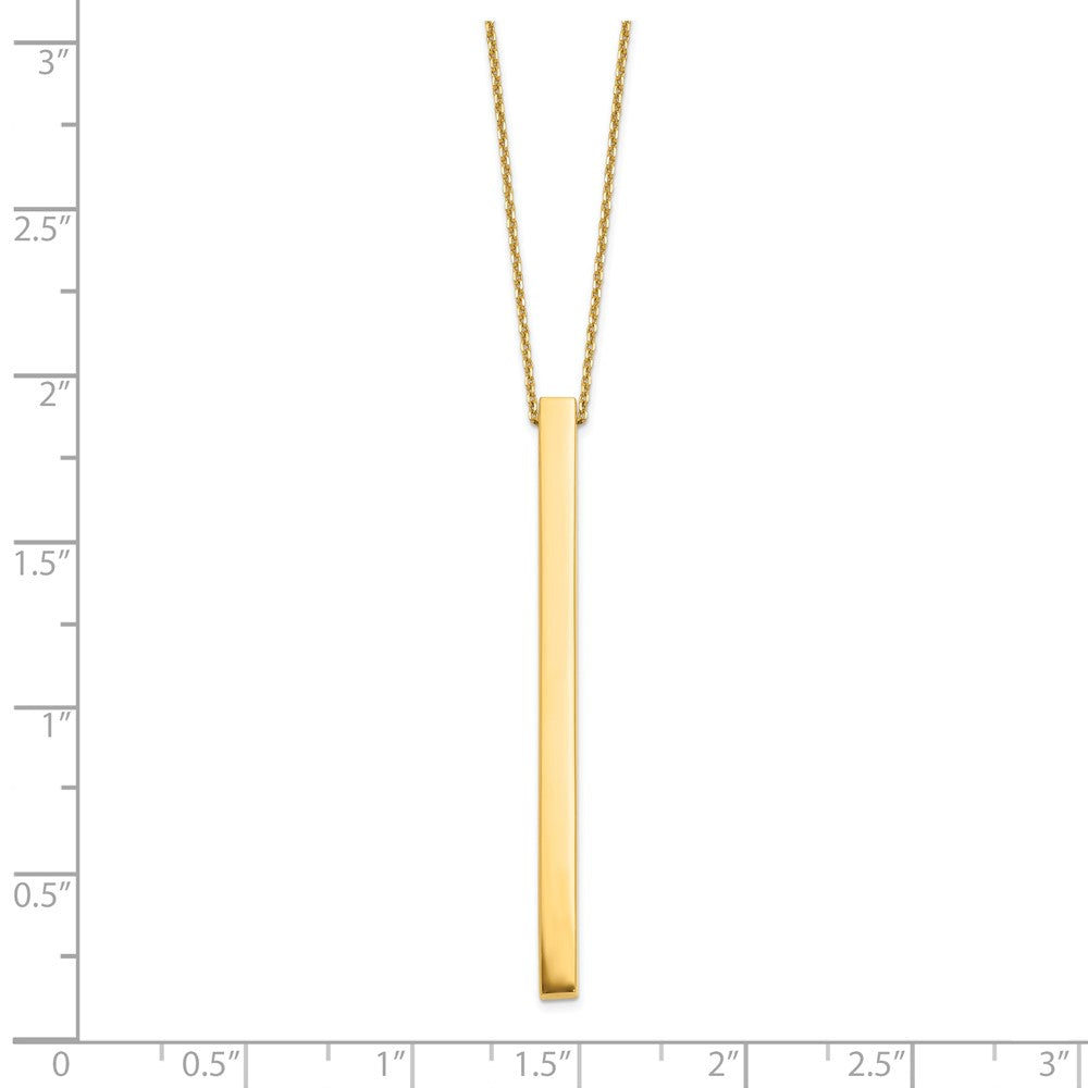 FJC Finejewelers 14 kt Yellow Gold Polished Bar 2in ext. Necklace 3 mm