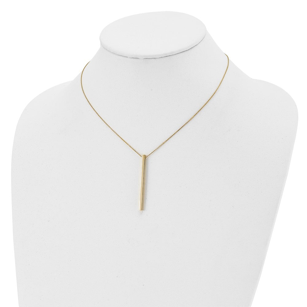 FJC Finejewelers 14 kt Yellow Gold Polished Bar 2in ext. Necklace 3 mm