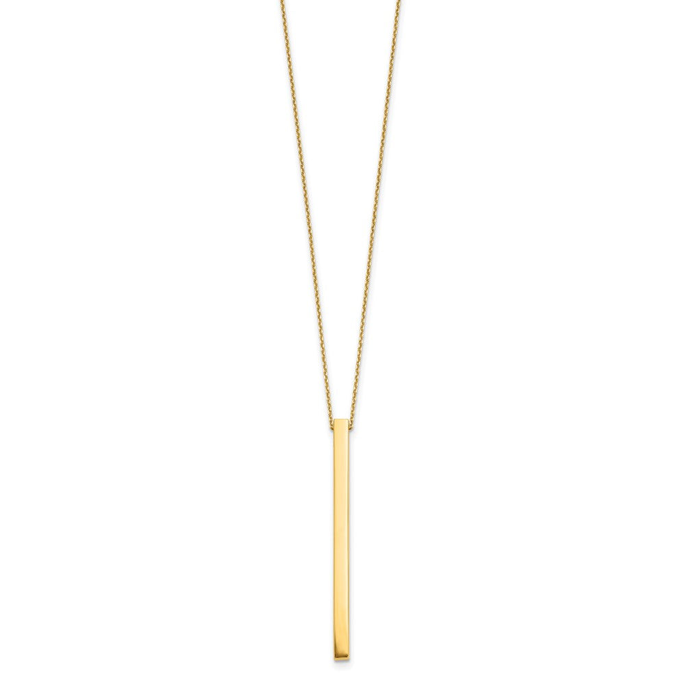 FJC Finejewelers 14 kt Yellow Gold Polished Bar 2in ext. Necklace 3 mm