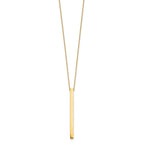 FJC Finejewelers 14 kt Yellow Gold Polished Bar 2in ext. Necklace 3 mm