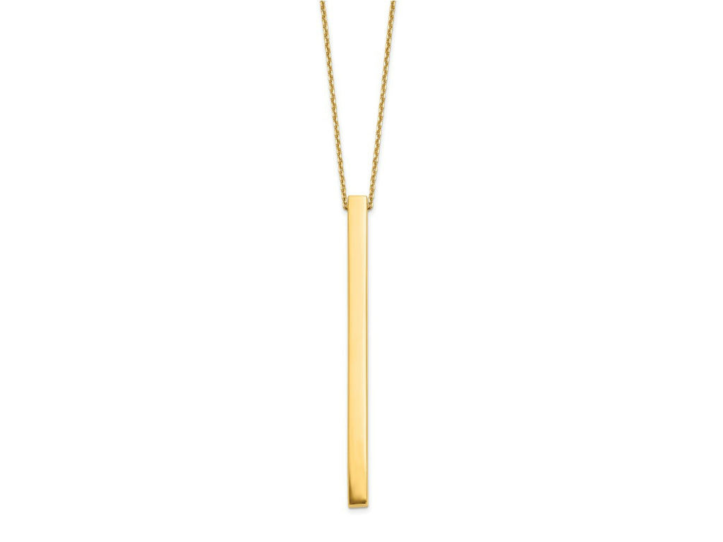 FJC Finejewelers 14 kt Yellow Gold Polished Bar 2in ext. Necklace 3 mm