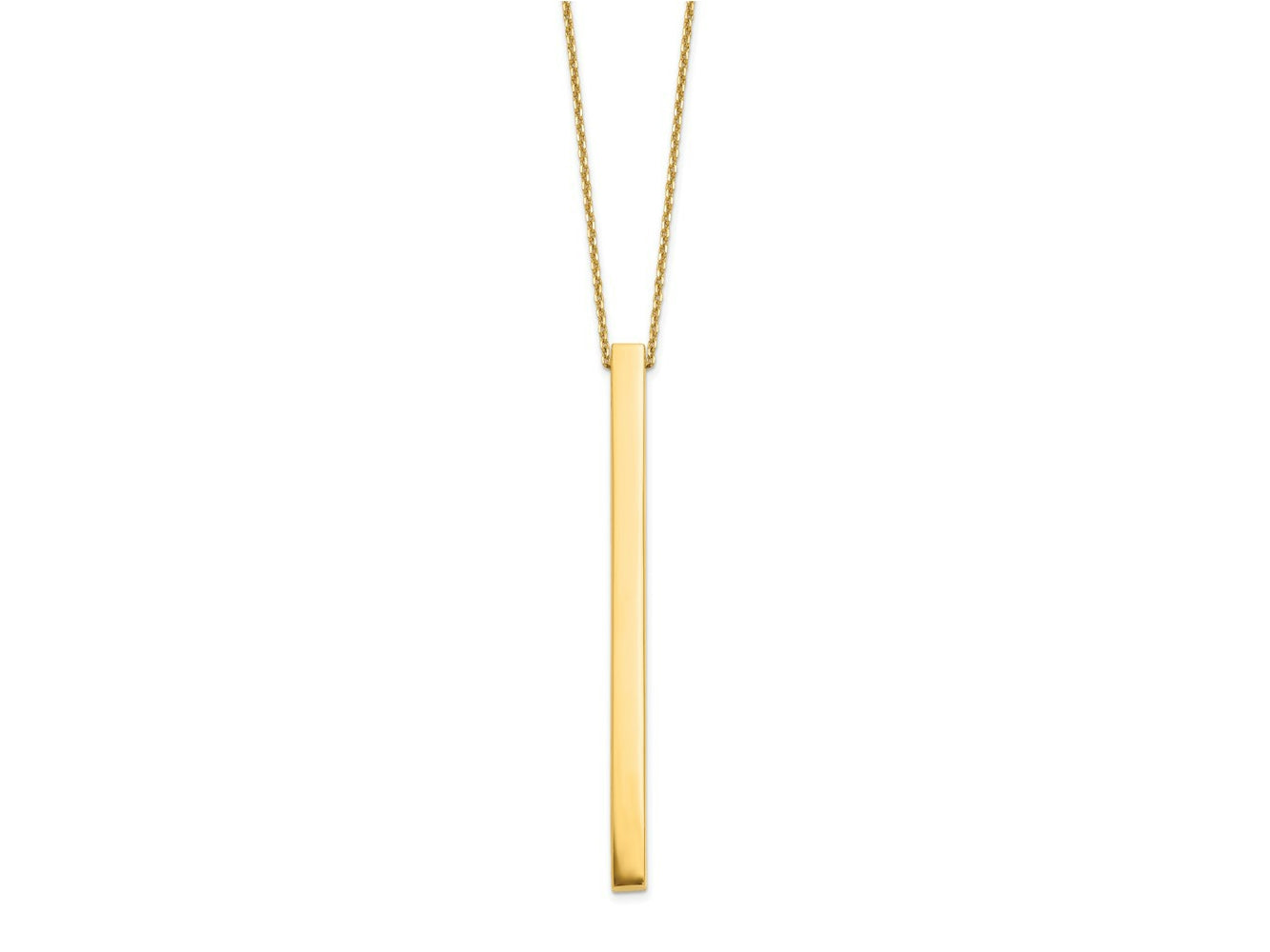 FJC Finejewelers 14 kt Yellow Gold Polished Bar 2in ext. Necklace 3 mm