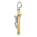 FJC Finejewelers 14 kt Two Tone Gold Fashion Polished Crucifix Charm 39 x 21 mm