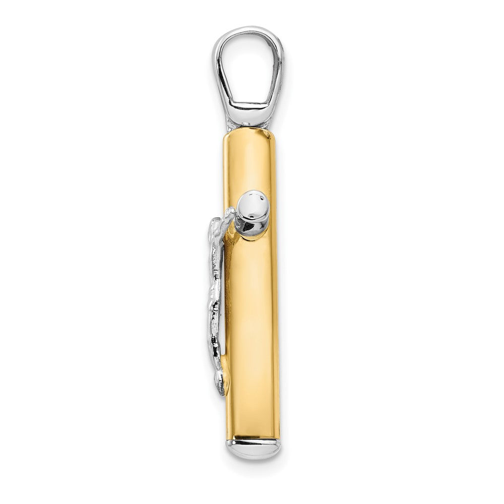 FJC Finejewelers 14 kt Two Tone Gold Fashion Polished Crucifix Charm 32 x 17 mm