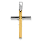 FJC Finejewelers 14 kt Two Tone Gold Fashion Polished Crucifix Charm 32 x 17 mm