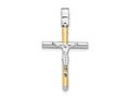 FJC Finejewelers 14 kt Two Tone Gold Fashion Polished Crucifix Charm 32 x 17 mm