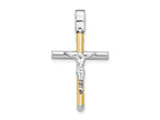 FJC Finejewelers 14 kt Two Tone Gold Fashion Polished Crucifix Charm 32 x 17 mm