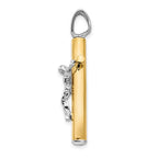 FJC Finejewelers 14 kt Two Tone Gold Fashion Polished Crucifix Charm 37 x 21 mm