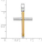 FJC Finejewelers 14 kt Two Tone Gold Fashion Polished Cross Charm 32 x 17 mm