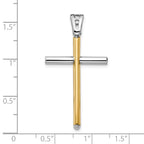 FJC Finejewelers 14 kt Two Tone Gold Fashion Polished Cross Charm 37 x 21 mm