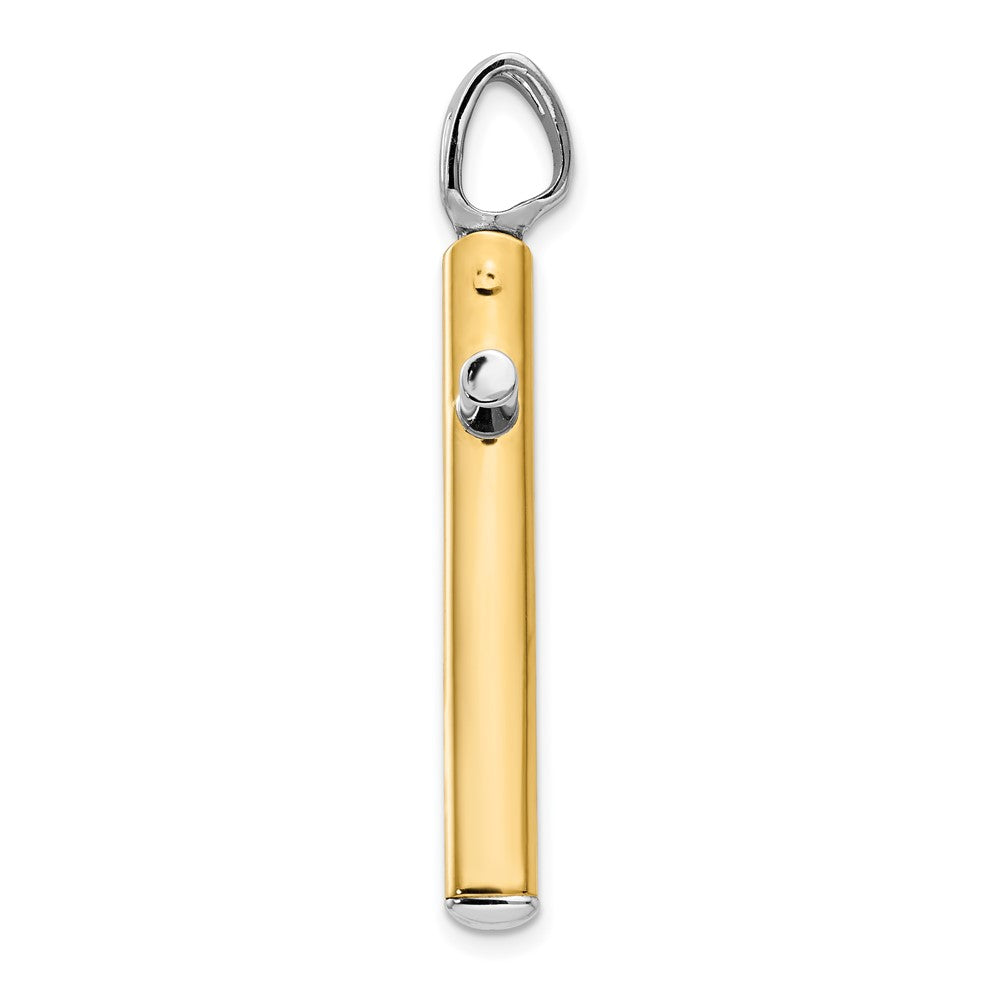 FJC Finejewelers 14 kt Two Tone Gold Fashion Polished Cross Charm 37 x 21 mm