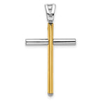 FJC Finejewelers 14 kt Two Tone Gold Fashion Polished Cross Charm 37 x 21 mm