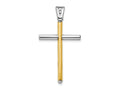 FJC Finejewelers 14 kt Two Tone Gold Fashion Polished Cross Charm 37 x 21 mm