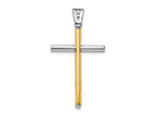 FJC Finejewelers 14 kt Two Tone Gold Fashion Polished Cross Charm 37 x 21 mm
