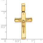 FJC Finejewelers 14 kt Yellow Gold Fashion Polished Crucifix Charm 33 x 17 mm