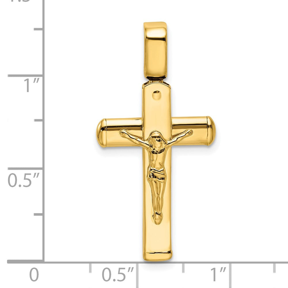 FJC Finejewelers 14 kt Yellow Gold Fashion Polished Crucifix Charm 33 x 17 mm
