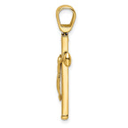FJC Finejewelers 14 kt Yellow Gold Fashion Polished Crucifix Charm 33 x 17 mm