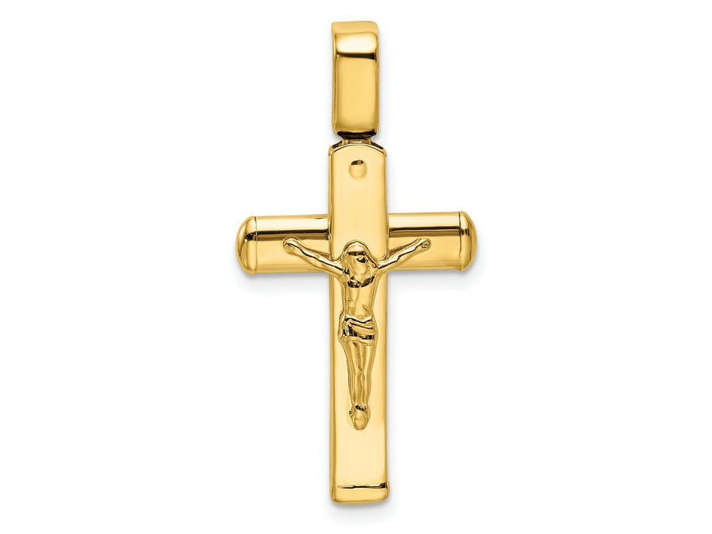 FJC Finejewelers 14 kt Yellow Gold Fashion Polished Crucifix Charm 33 x 17 mm