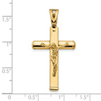 FJC Finejewelers 14 kt Yellow Gold Fashion Polished Crucifix Charm 38 x 21 mm