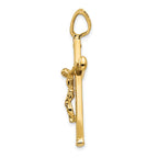 FJC Finejewelers 14 kt Yellow Gold Fashion Polished Crucifix Charm 38 x 21 mm