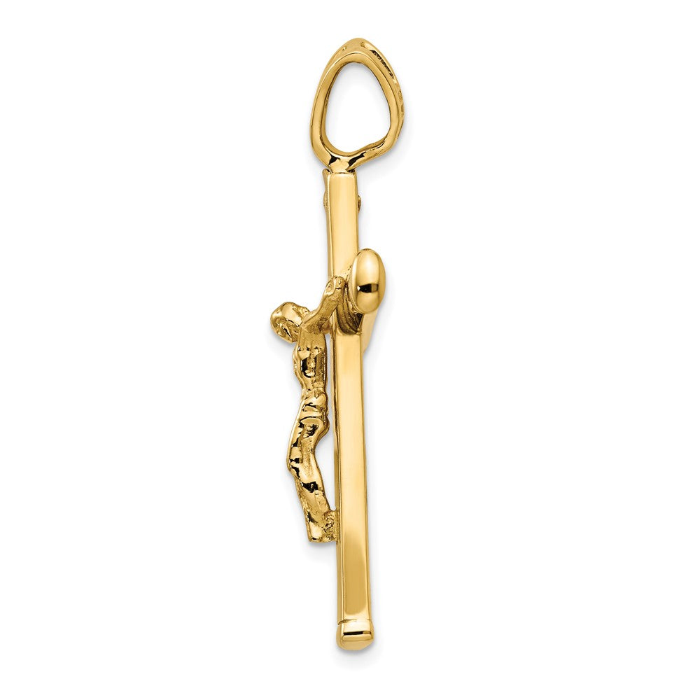 FJC Finejewelers 14 kt Yellow Gold Fashion Polished Crucifix Charm 38 x 21 mm