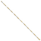 FJC Finejewelers 14 kt Two Tone Gold Other Chain Polished with 1in ext. Anklet 9 Inches x 3 mm