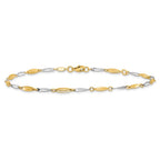 FJC Finejewelers 14 kt Two Tone Gold Other Chain Polished with 1in ext. Anklet 9 Inches x 3 mm
