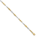 FJC Finejewelers 14 kt Two Tone Gold Other Chain Polished with 1in ext. Anklet 9 Inches x 3 mm