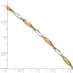 FJC Finejewelers 14 kt Two Tone Gold Other Chain Polished with 1in ext. Anklet 9 Inches x 3 mm