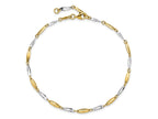 FJC Finejewelers 14 kt Two Tone Gold Other Chain Polished with 1in ext. Anklet 9 Inches x 3 mm