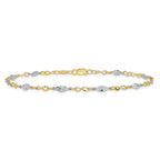 FJC Finejewelers 14 kt Two Tone Gold Other Chain Polished with 1in ext. Anklet 9 Inches x 4 mm