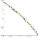 FJC Finejewelers 14 kt Two Tone Gold Other Chain Polished with 1in ext. Anklet 9 Inches x 4 mm