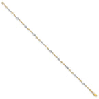 FJC Finejewelers 14 kt Two Tone Gold Other Chain Polished with 1in ext. Anklet 9 Inches x 4 mm