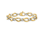 FJC Finejewelers 14 kt Two Tone Gold Hand Made Polished Fancy Link Bracelet 7.75 Inches x 9.25 mm
