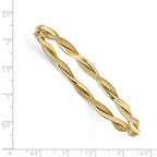 FJC Finejewelers 14 kt Yellow Gold Polished and Textured Twist Bangle 5 mm