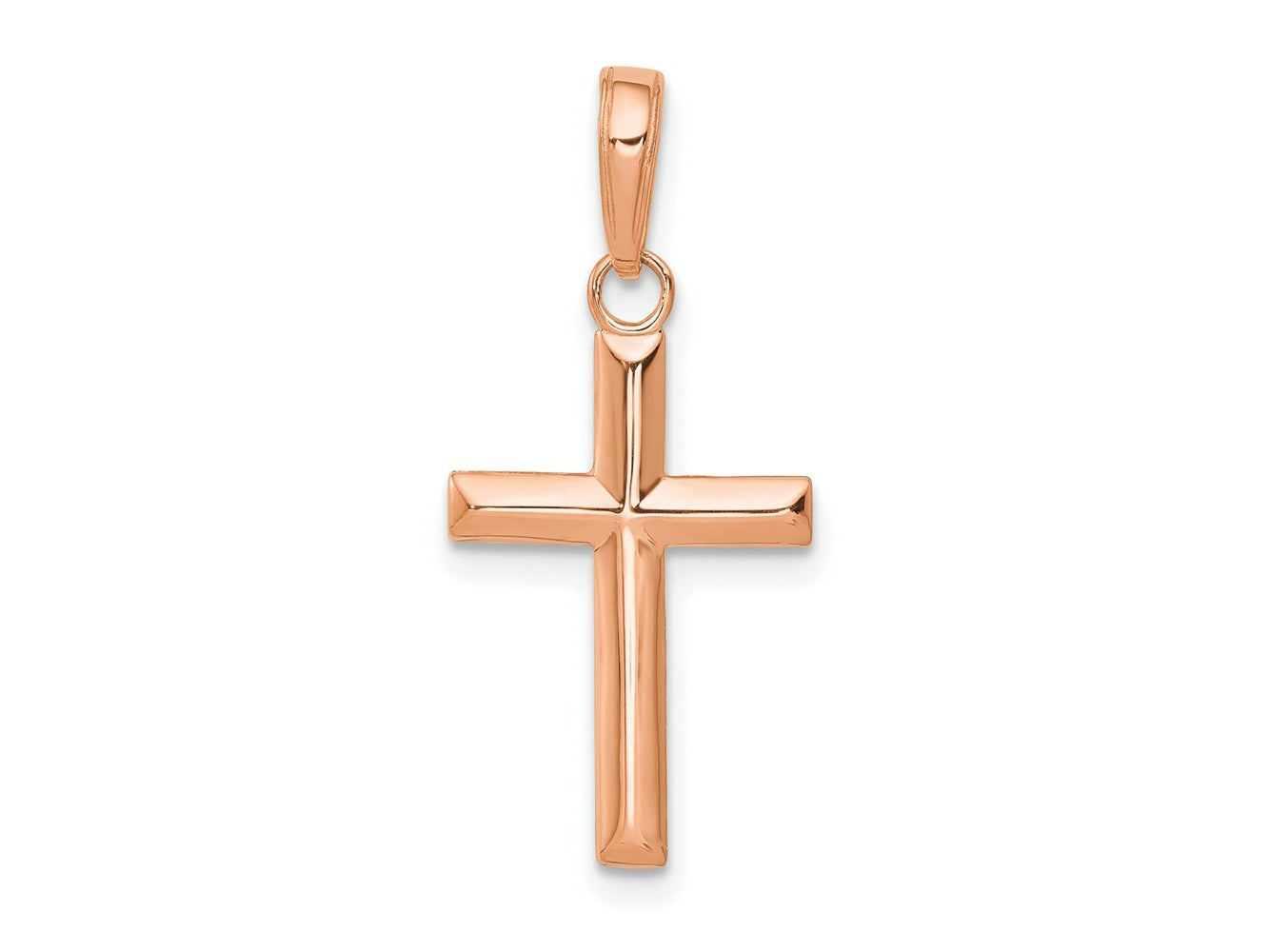 FJC Finejewelers 14 kt Rose Gold Themed Small Cross Charm 23 mm