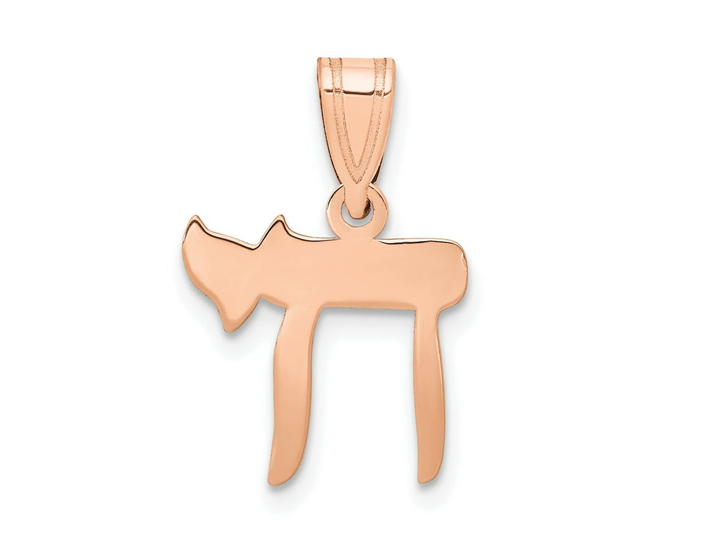 FJC Finejewelers 14 kt Rose Gold Themed Chai (Life)  Charm 18 mm x 12 mm
