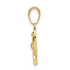 FJC Finejewelers 14 kt Yellow Gold and White Rhodium Bright Cut Angel on Heart Charm 21 x 15 mm