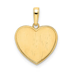 FJC Finejewelers 14 kt Yellow Gold and White Rhodium Bright Cut Angel on Heart Charm 21 x 15 mm