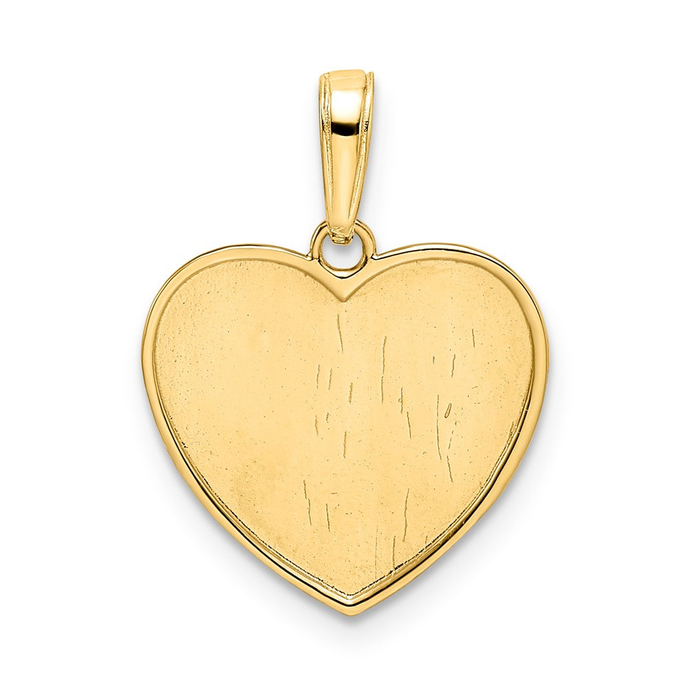 FJC Finejewelers 14 kt Yellow Gold and White Rhodium Bright Cut Angel on Heart Charm 21 x 15 mm