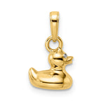 FJC Finejewelers 14 kt Yellow Gold Bright Cut and White Rhodium 3D Duck Charm 16 x 9 mm