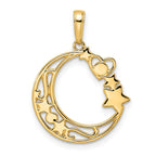 FJC Finejewelers 14 kt Yellow Gold and White Rhodium Bright Cut Heart, Star and Moon Charm 26 x 19 mm