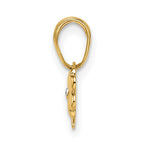 FJC Finejewelers 14 kt Yellow Gold and White Rhodium Bright Cut 4 Leaf Clover Charm 14 x 6 mm