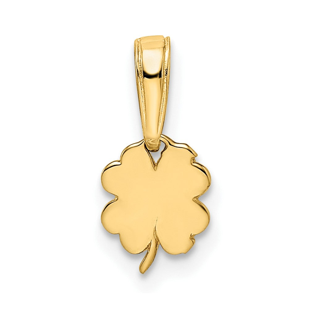 FJC Finejewelers 14 kt Yellow Gold and White Rhodium Bright Cut 4 Leaf Clover Charm 14 x 6 mm