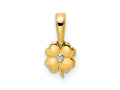 FJC Finejewelers 14 kt Yellow Gold and White Rhodium Bright Cut 4 Leaf Clover Charm 14 x 6 mm